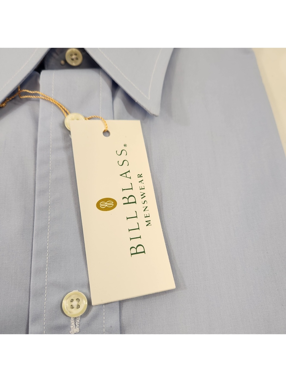 Vintage Bill Blass Mens Dress Shirt Size 16 1/2 (34/35) Baby Blue New Old Stock - Picture 2 of 9